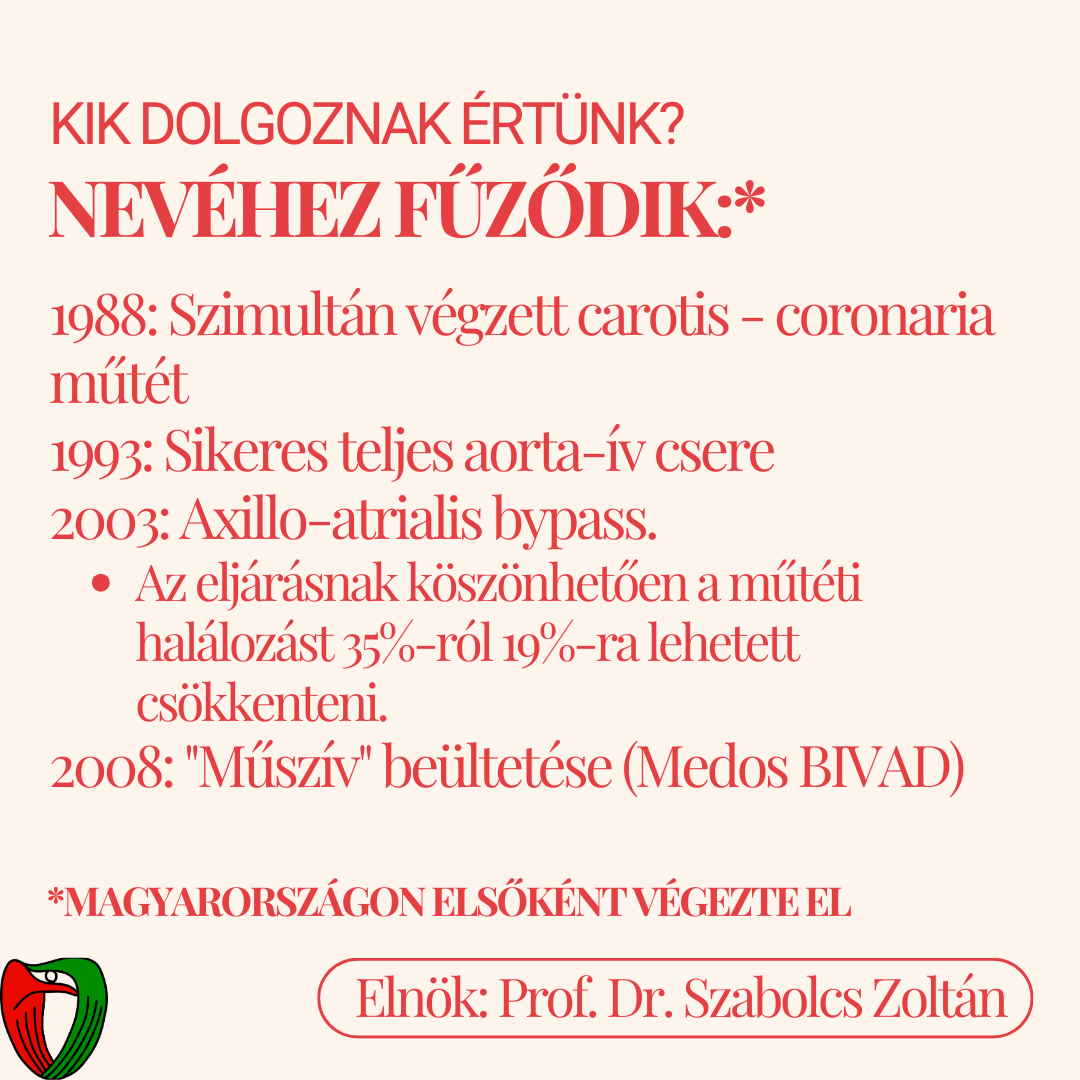 Magyarorsz�gon t�bb m�t�tet els�k�nt v�gzett el, mely beavatkoz�sok a hazai orvostudom�ny fejl�d�s�nek jelent�s m�rf�ldk�vei.