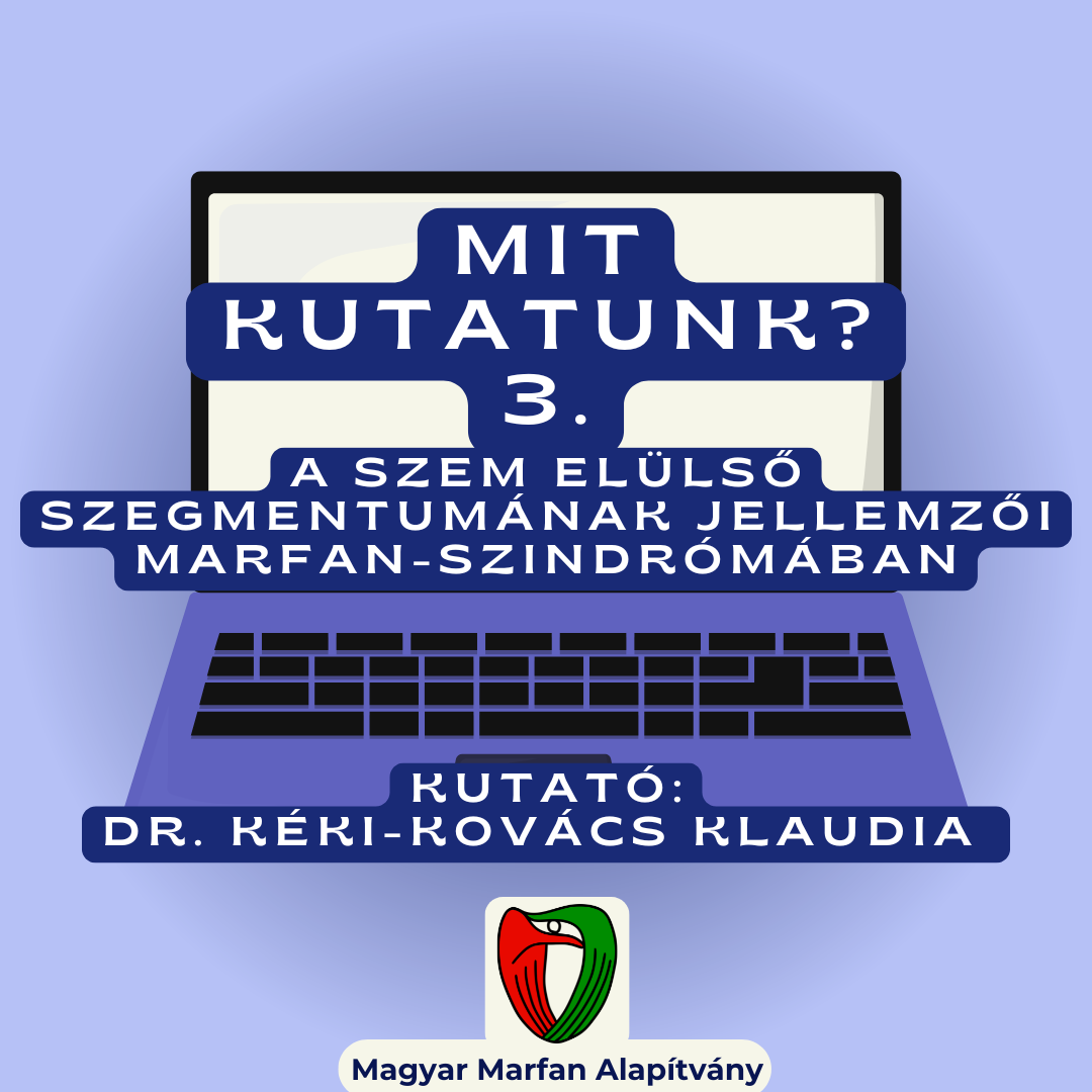 Kutat�sunk a szem el�ls� szegmentum�nak, vagyis a szaruh�rtya �s a szemlencse k�z�tti t�r jellemz�inek vizsg�lat�ra ir�nyult. Az eredm�nyeket �sszefoglal�, Dr. K�ki-Kov�cs Klaudia els� szerz�s�g�vel k�sz�lt k�ziratunk jelenleg elb�r�l�s alatt �ll egy nemzetk�zi foly�riatban.